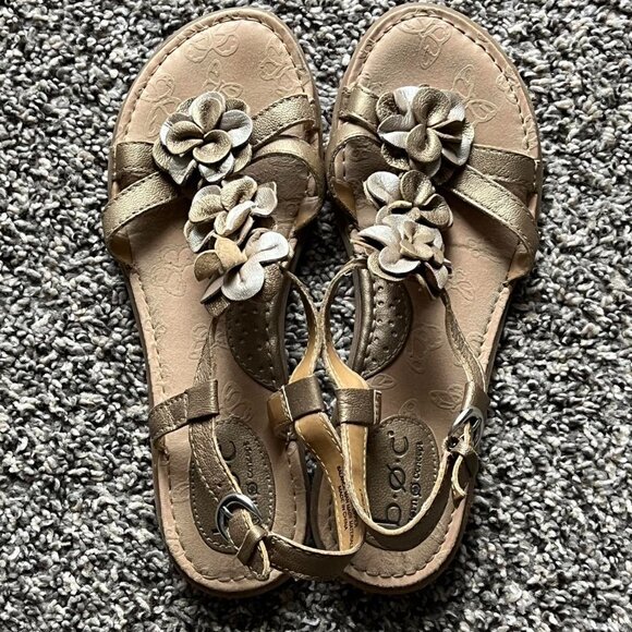 boc Shoes - BOC Gold Flower Sandals Butterfly Sole Womens 9 Summer Floral Cottagecore Fairy